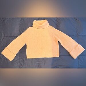 Turtleneck Cropped Flare Sleeve Sweater Small